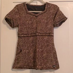 Leopard print scrub top